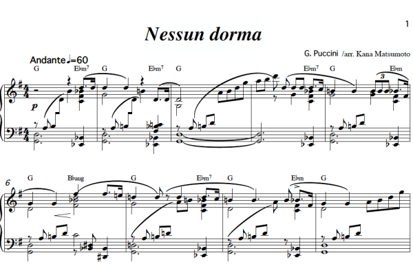 Nessun dorma partitura