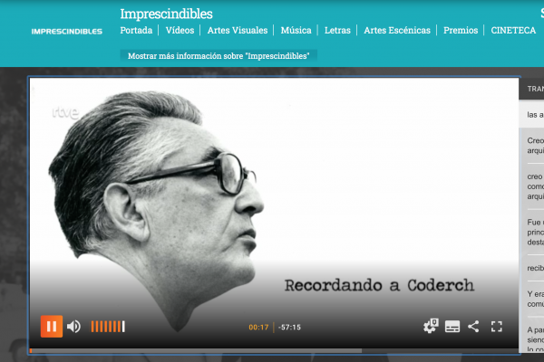 El documental "Recordando a Coderch" en La 2