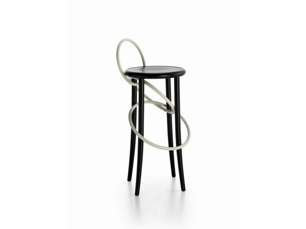 CIRQUE - taburete alto - blanco y negeo - Gebrueder Thonet Vienna - MINIM