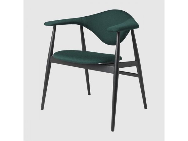 Masculo_Dining Chair_silla de comedor de madera_tapizado verde_Gubi_MINIM