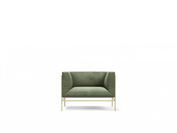 Middleweight _ armchair _ butaca _ estructura dorada _ tapicería verde _ Karakter - MINIM