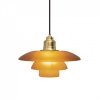 PH 3 1/2 -3 Amber coloured glass pendant, Louis Poulsen