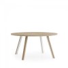 ORI - mesa redonda de comedor - La Palma - MINIM - mesa blanca y madera