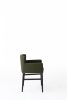 Silla PIOGGIA_Porro_Silla acolchada_silla comedor_silla cocina_silla oficina_MINIM Showroom_Madrid_Barcelona_silla verde_vista lateral