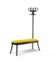 coat racK bench - banco con perchero - tapizado amarillo - Gebrueder Thonet Vienna - MINIM