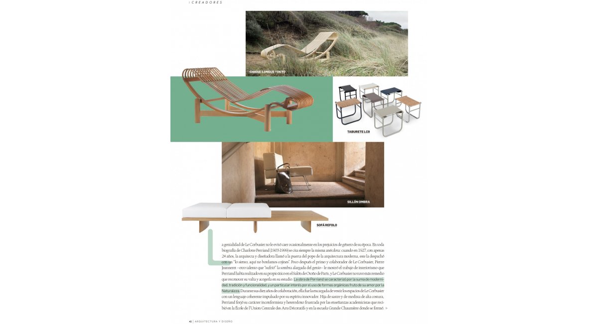 La exposición de Perriand en MINIM sale en Arquitectura &amp; Diseño