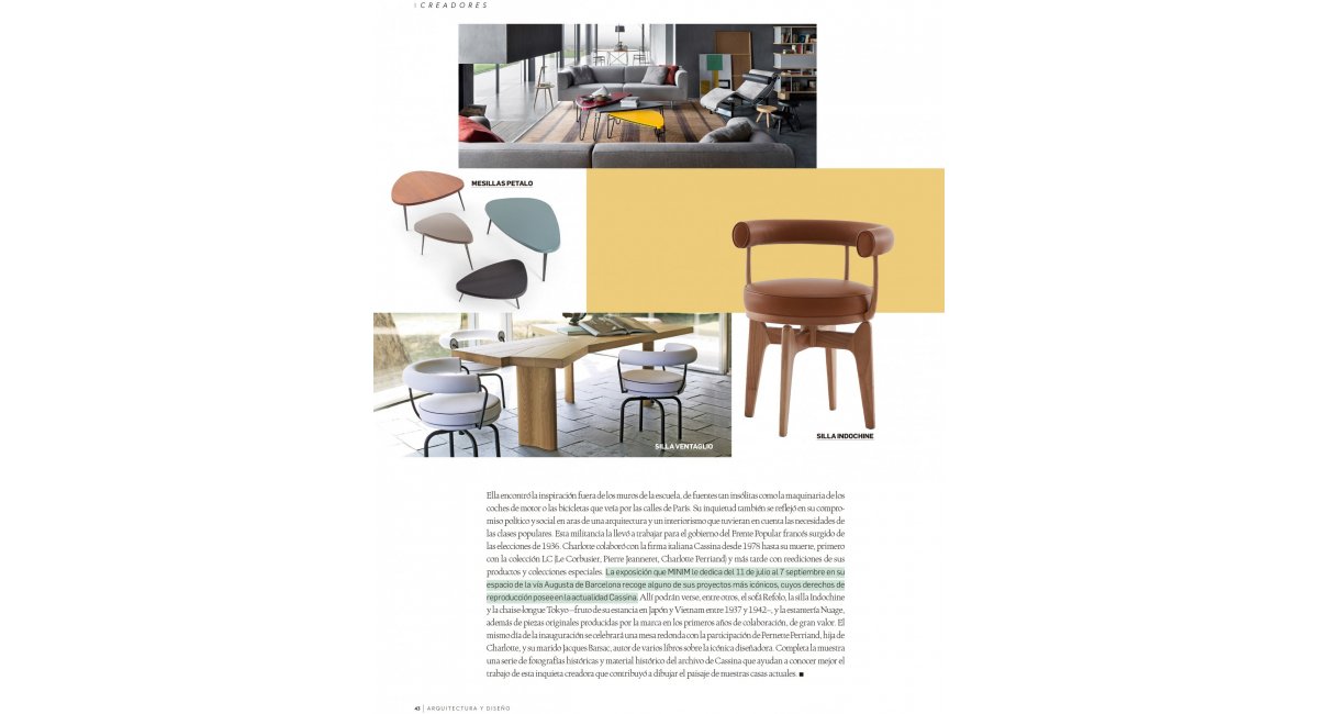 La exposición de Perriand en MINIM sale en Arquitectura &amp; Diseño