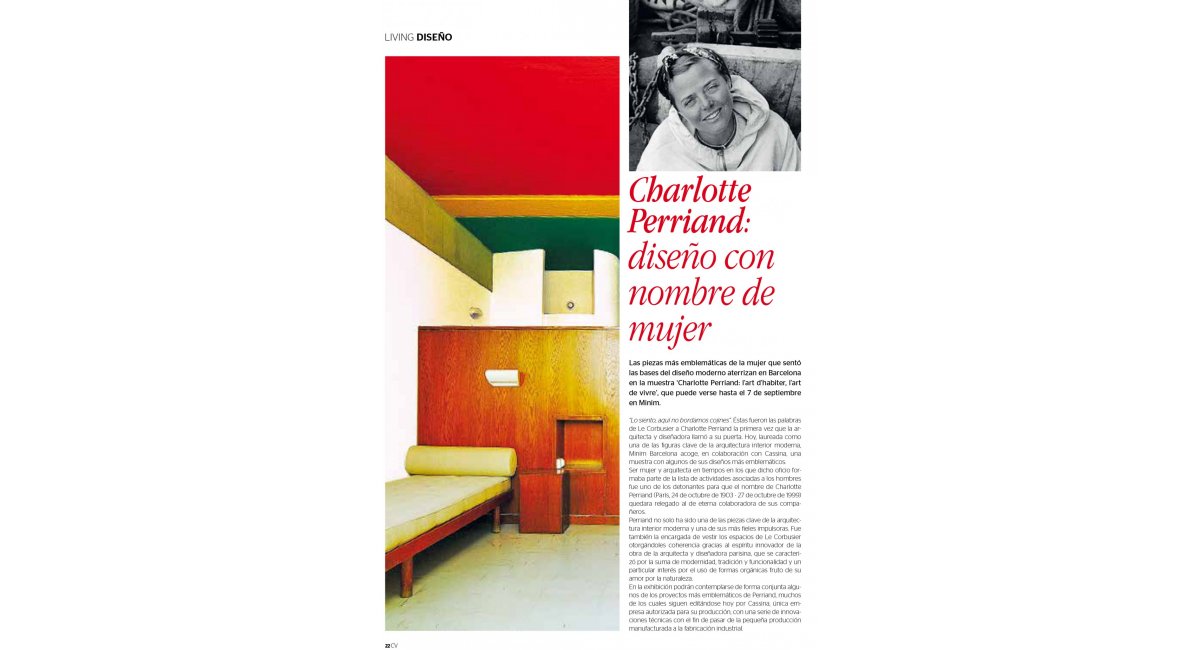 La exposición de Charlotte Perriand en MINIM Barcelona en prensa