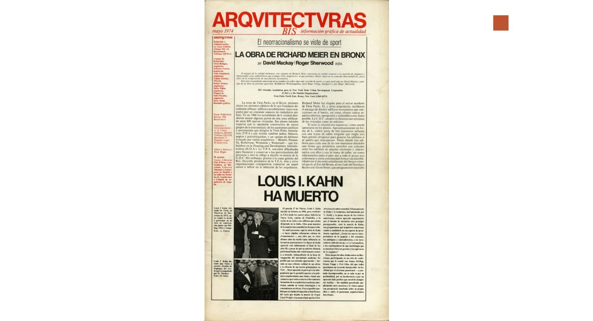 Xerrada Correa Milá, en perspectiva. Revista arquitecturas BIS