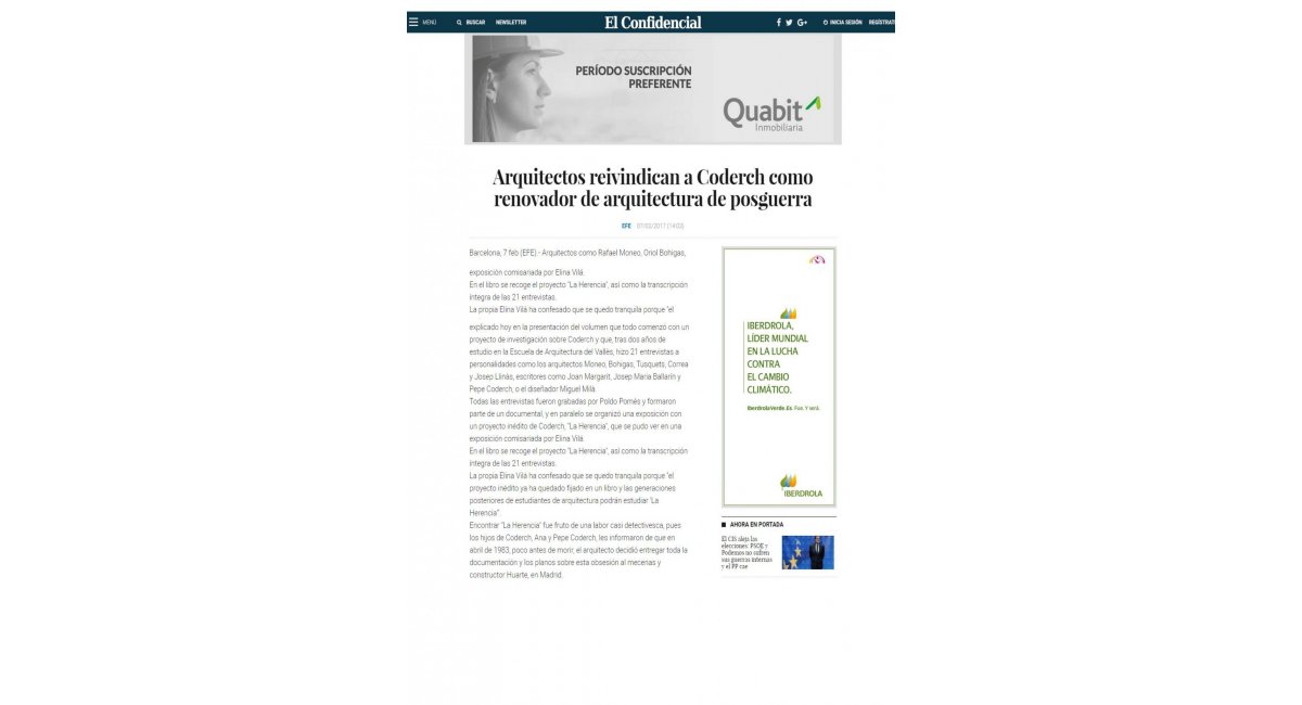 Libro &quot;Recordando a Coderch&quot; MINIM Barcelona