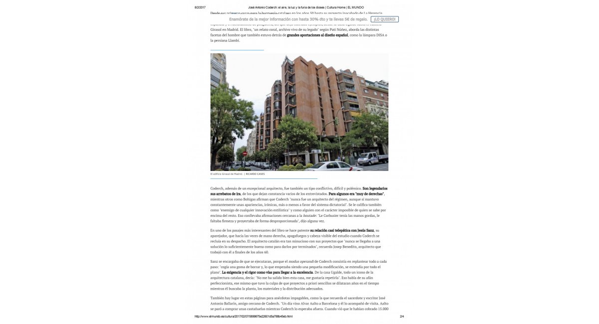 Libro &quot;Recordando a Coderch&quot; MINIM Barcelona