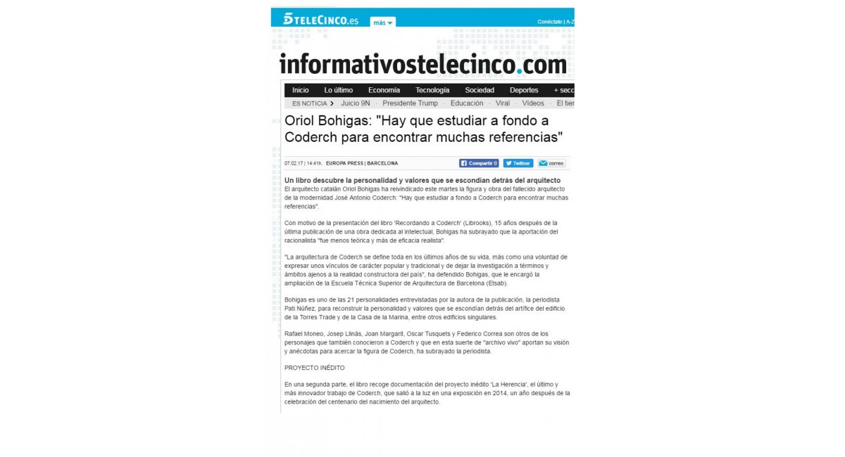 Libro &quot;Recordando a Coderch&quot; MINIM Barcelona