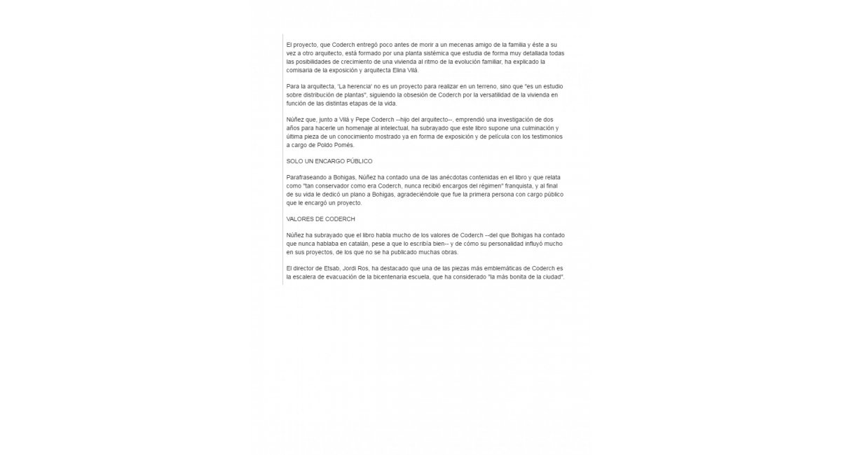 Libro &quot;Recordando a Coderch&quot; MINIM Barcelona