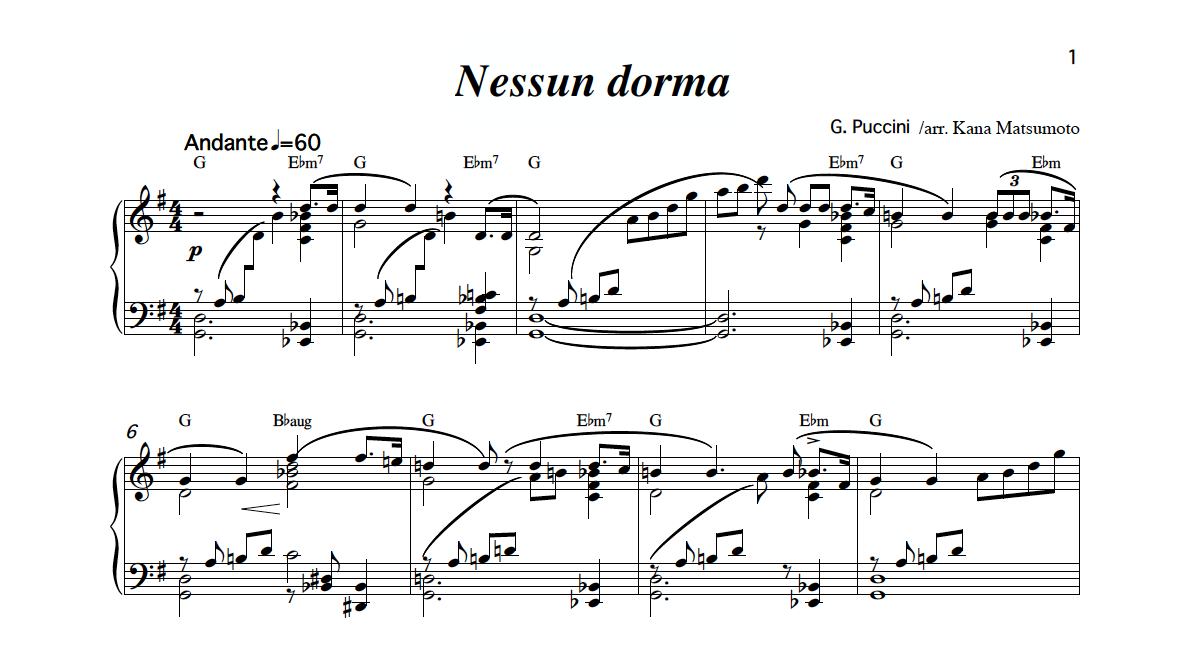 Nessun dorma partitura