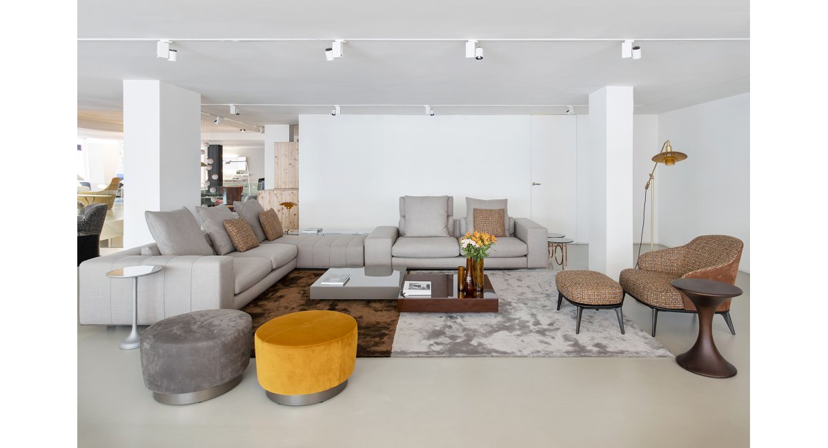 Sistema de asientos Freeman diseñado por Rodolfo Dordoni para Minotti en MINIM Barcelona