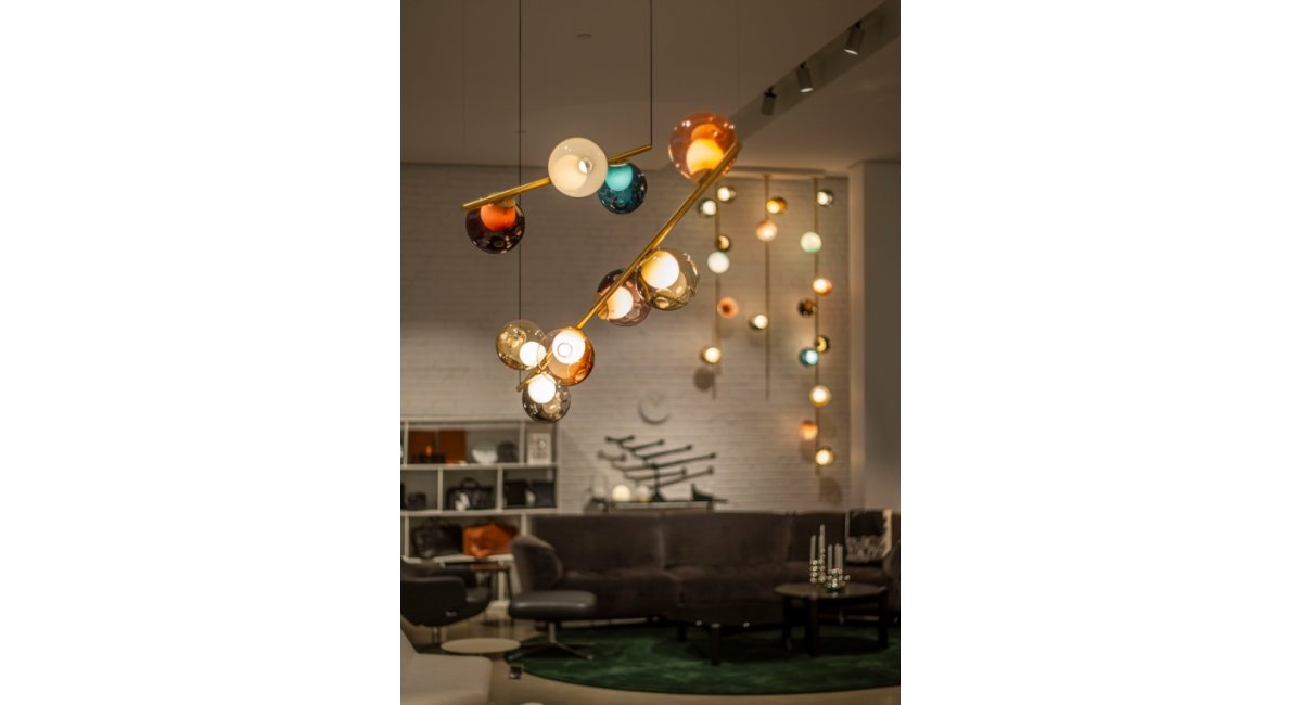 28 stem - lámpara rígida suspendida - Bocci - MINIM - lifestyle salón