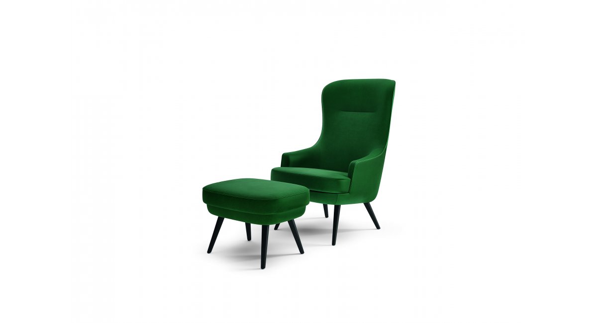 375 Relax chair - butaca verde con reposapies - Walter Knoll - MINIM