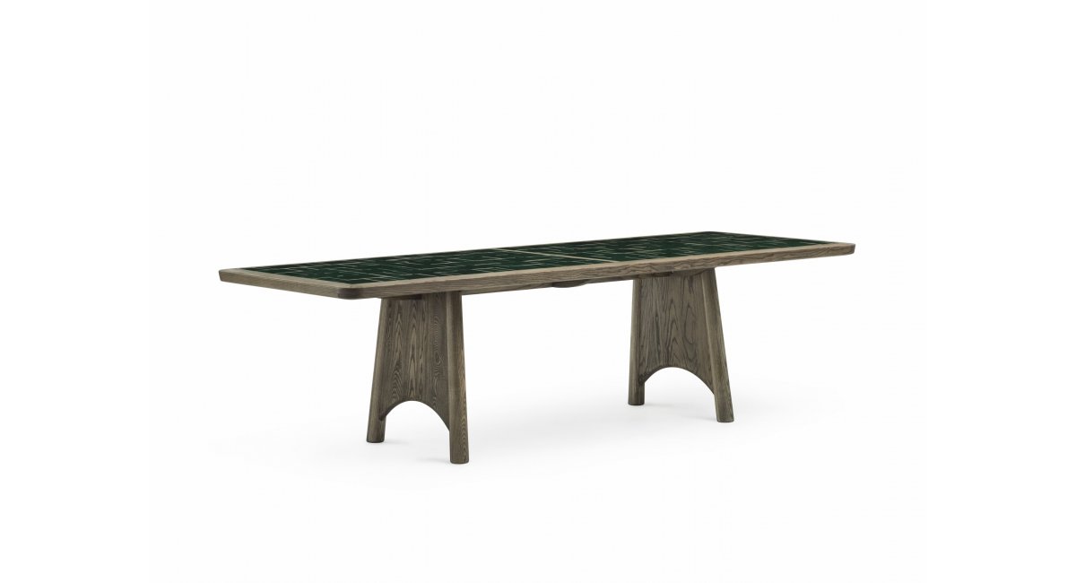 681 Twenty-Five Dining Table - mesa de comedor - madera de fresno y teja verde - De La Espada Atelier - MINIM