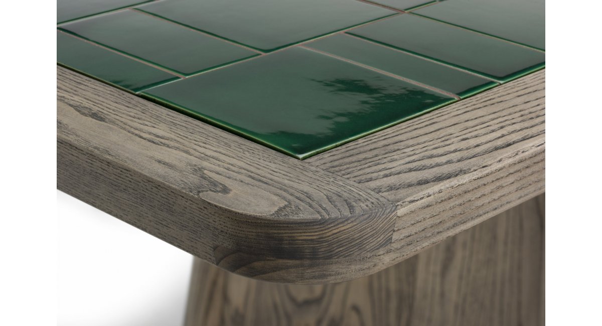 681 Twenty-Five Dining Table - mesa de comedor - madera de fresno y teja verde - De La Espada Atelier - MINIM