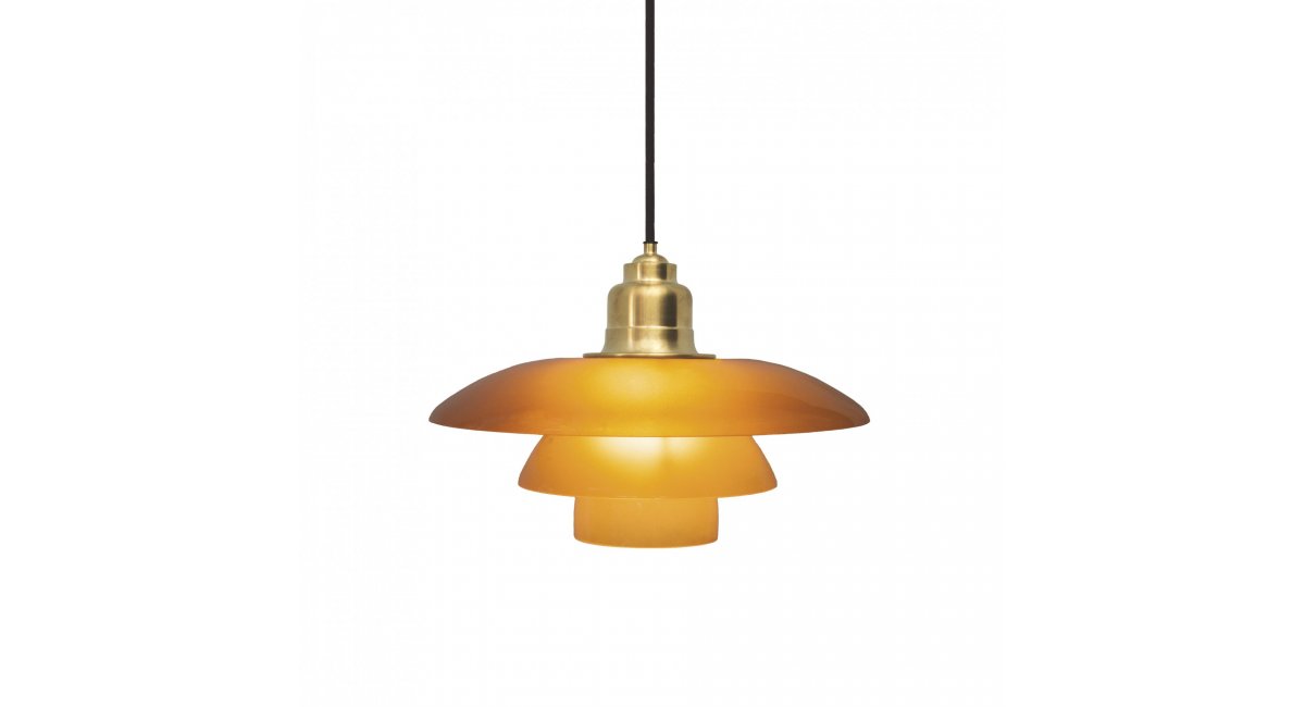 PH 3 1/2 -3 Amber coloured glass pendant, Louis Poulsen