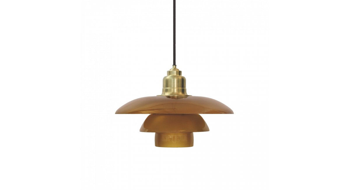 PH 3 1/2 -3 Amber coloured glass pendant, Louis Poulsen