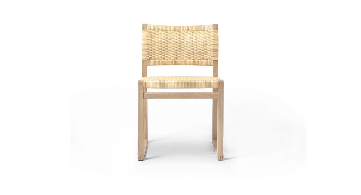 BM 61 - silla de madera y mimbre- fredericia - MINIM - frontal