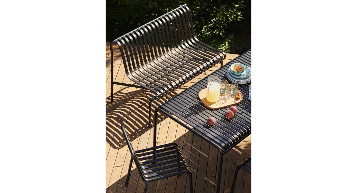 Banco Palissade - Dining Bench - Armrest_Palissade Chair_anthracite- Barcelona - Madrid - MINIM Showroom - HAY