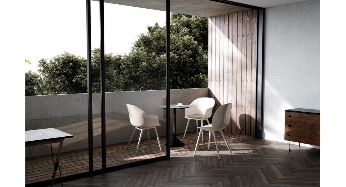 Bat_DiningChair Plastic_Silla de comedor de plástico_silla blanca_GUBI_MINIM_lifestyle