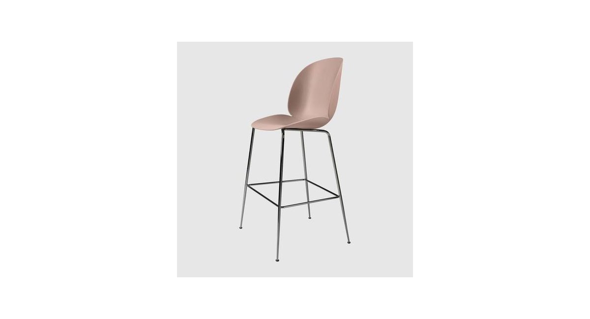 Beetle_Bar Chair_taburete_cromado_tapizado rosa_GUBI_MINIM