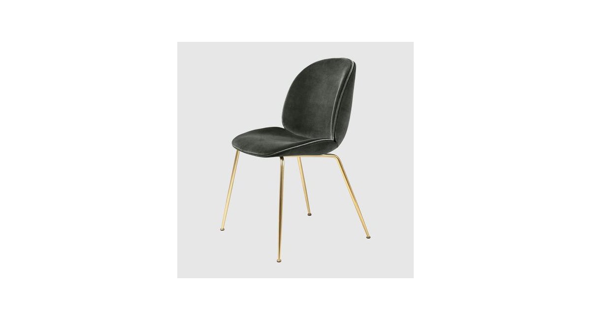 Beetle_DiningChair_tapizado de terciopelo gris_estructura latón_GUBI_MINIM