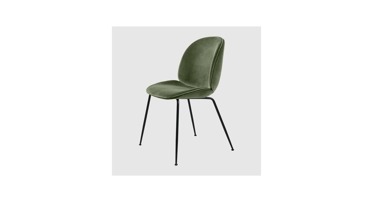 Beetle_DiningChair_tapizado de terciopelo verde_estructura negra_GUBI_MINIM