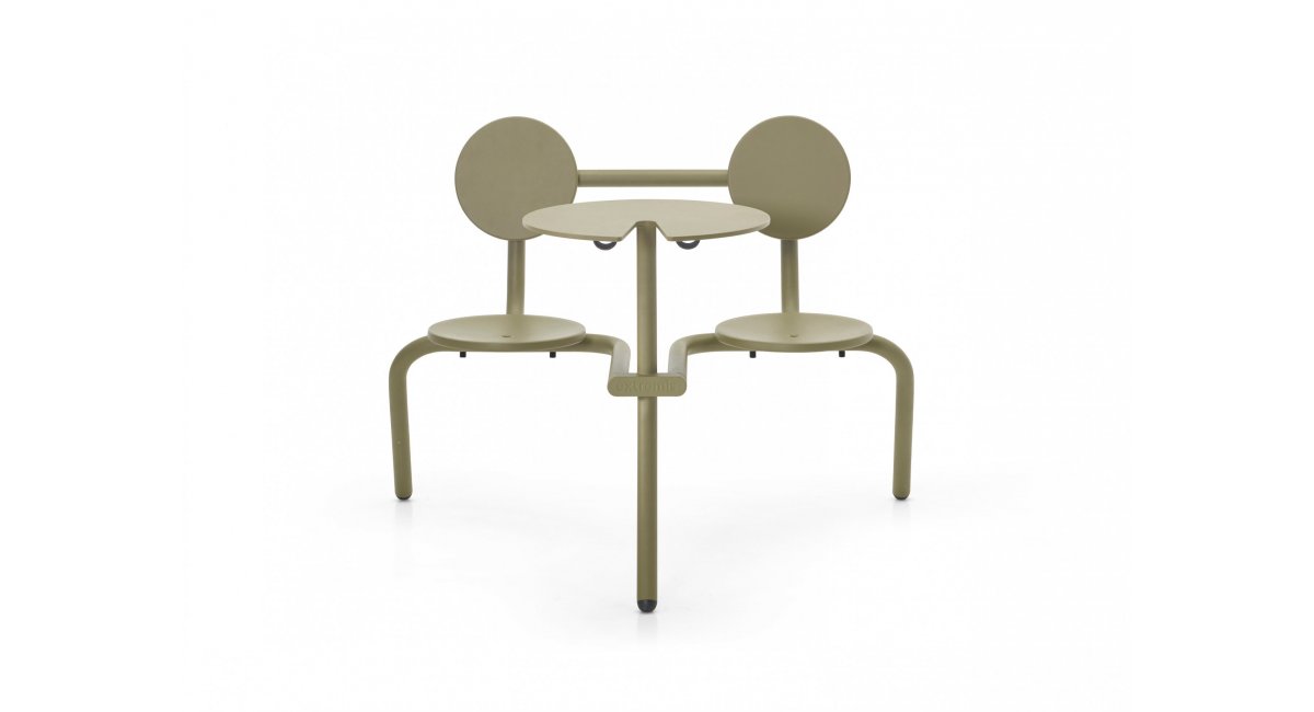 Bistroo - mesa con taburetes incorporados - muebles exterior - extremis - MINIM - mesa marrón