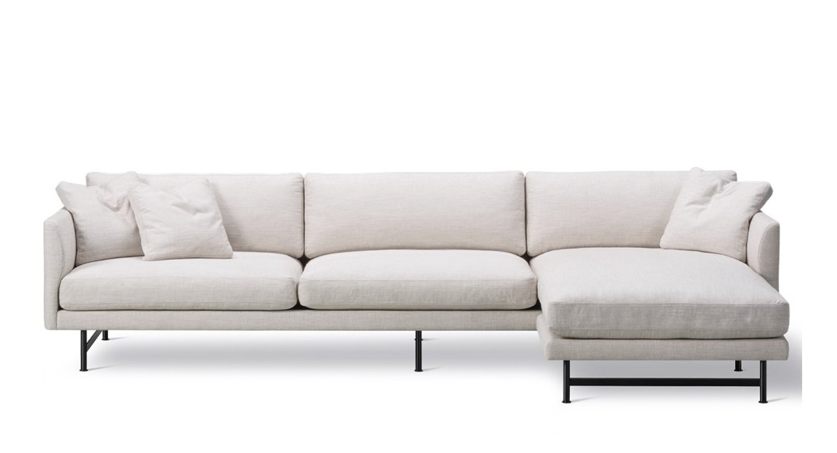 Calmo sofá - fredericia - MINIM - 3 plazas con chaiselounge - base de metal