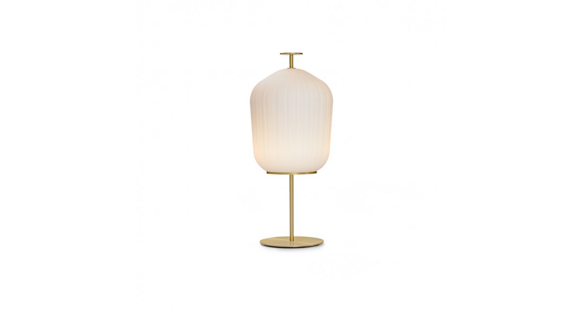 ClassiCon - plissee floor lamp- lámpara de pie - MINIM - varios modelos - estructura dorada - pantalla de cristal