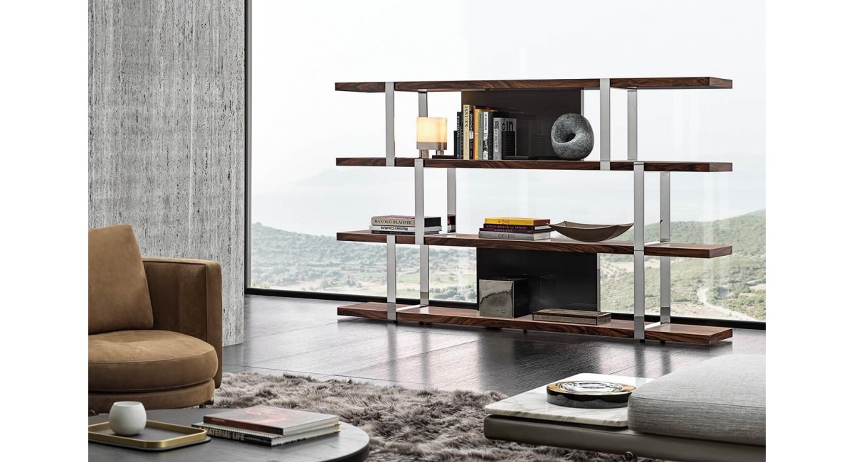 Estantería_dalton-negro-marrón_madera_Minotti-MINIM_Barcelona_Madrid_despacho_salón_biblioteca