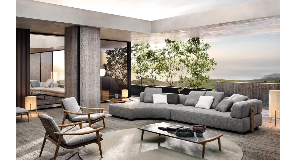 Florida - Sofá - exterior - Minotti - MINIM - lifestyle jardín