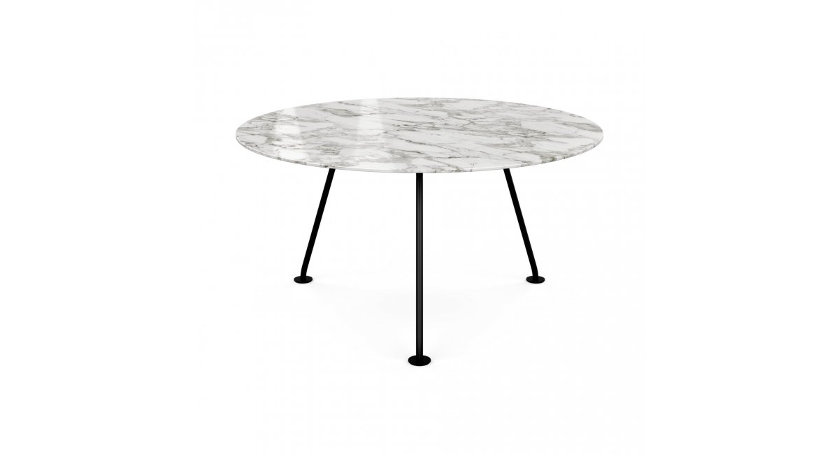 Grasshopper - Dining Table - mesa de comedor redonda - Knoll - MINIM - mármol detalles grises