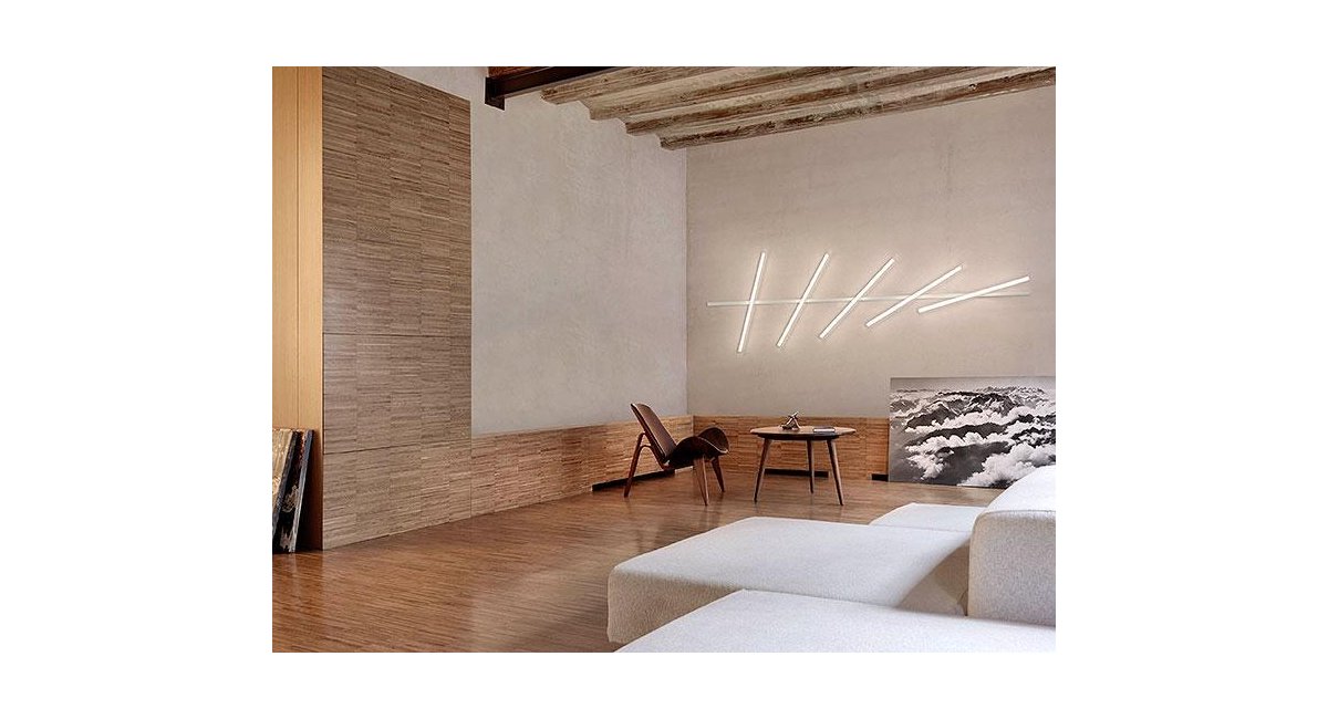 HALO WALL - ILUMINACIÓN PARED - VIBIA - MINIM - lifestyle salón - varias posiciones