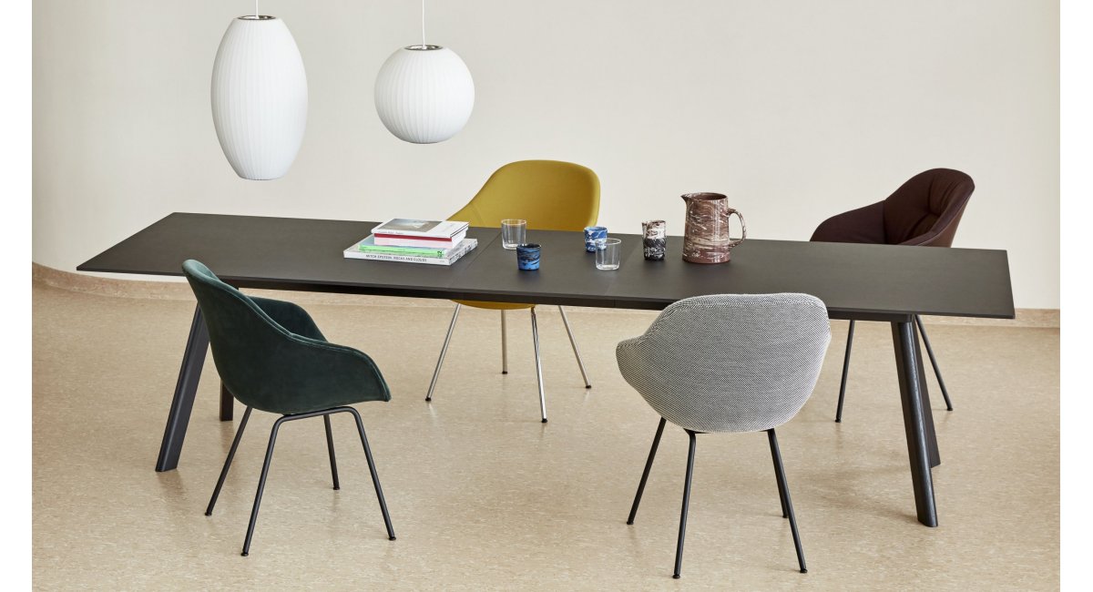 HAYCPH 30 Table Extendable black linoleum_mesa extensible negra_MINIM Showroom_Madrid_Barcelona
