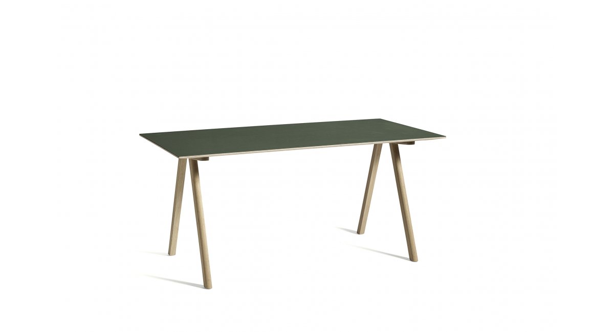 HAY_CPH10 Desk_ escritorio_L160xW80 green lino_matt lacquer oak base_verde y roble placado_MINIM Showroom_Barcelona_Madrid