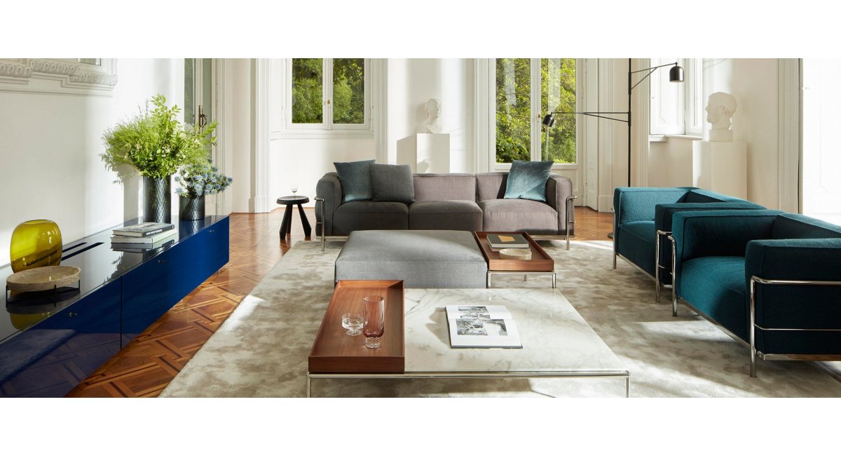LC3 FAUTEUIL GRAND CONFORT DURABLE - Le Corbusier, Pierre Jeanneret, Charlotte Perriand - Cassina - MINIM - salón
