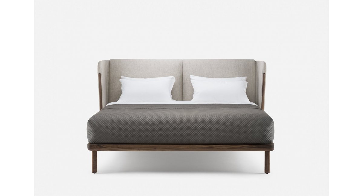 Low Dubois Bed - Luca Nichetto - cama de nogal - cama de madera- cabecero bajo - sin mesita de noche - MINIM