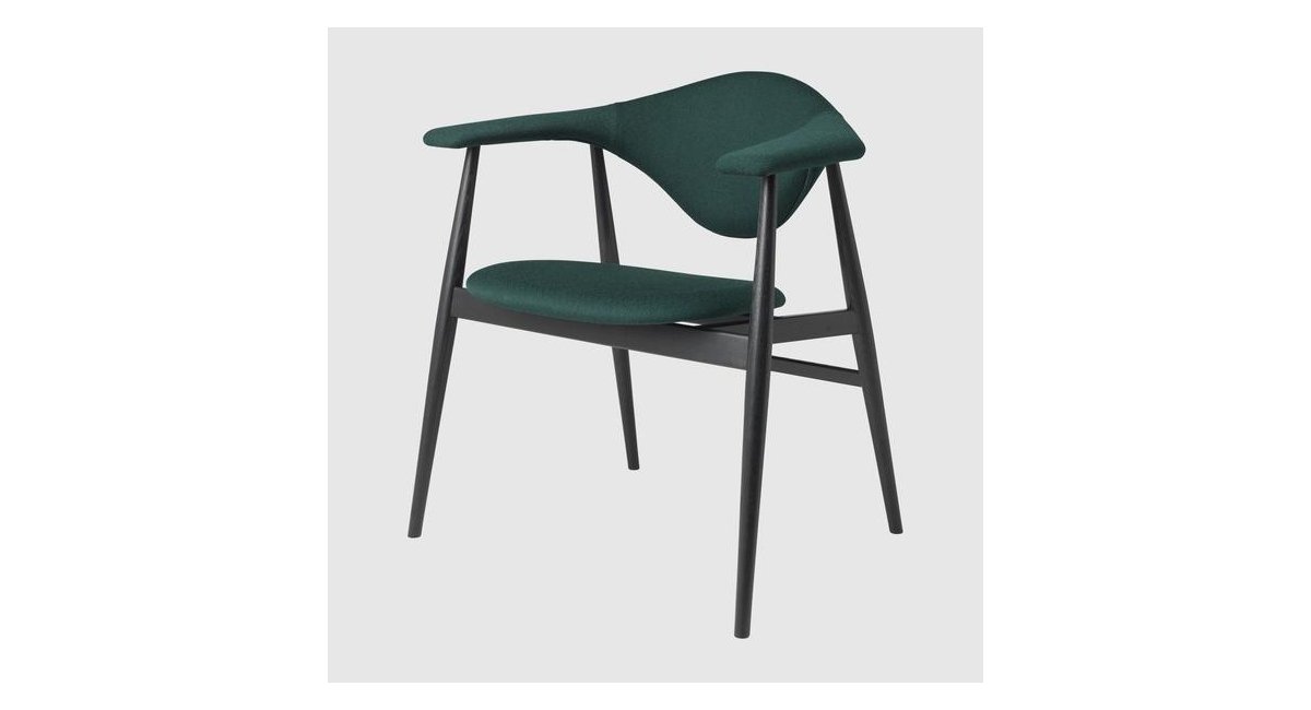 Masculo_Dining Chair_silla de comedor de madera_tapizado verde_Gubi_MINIM