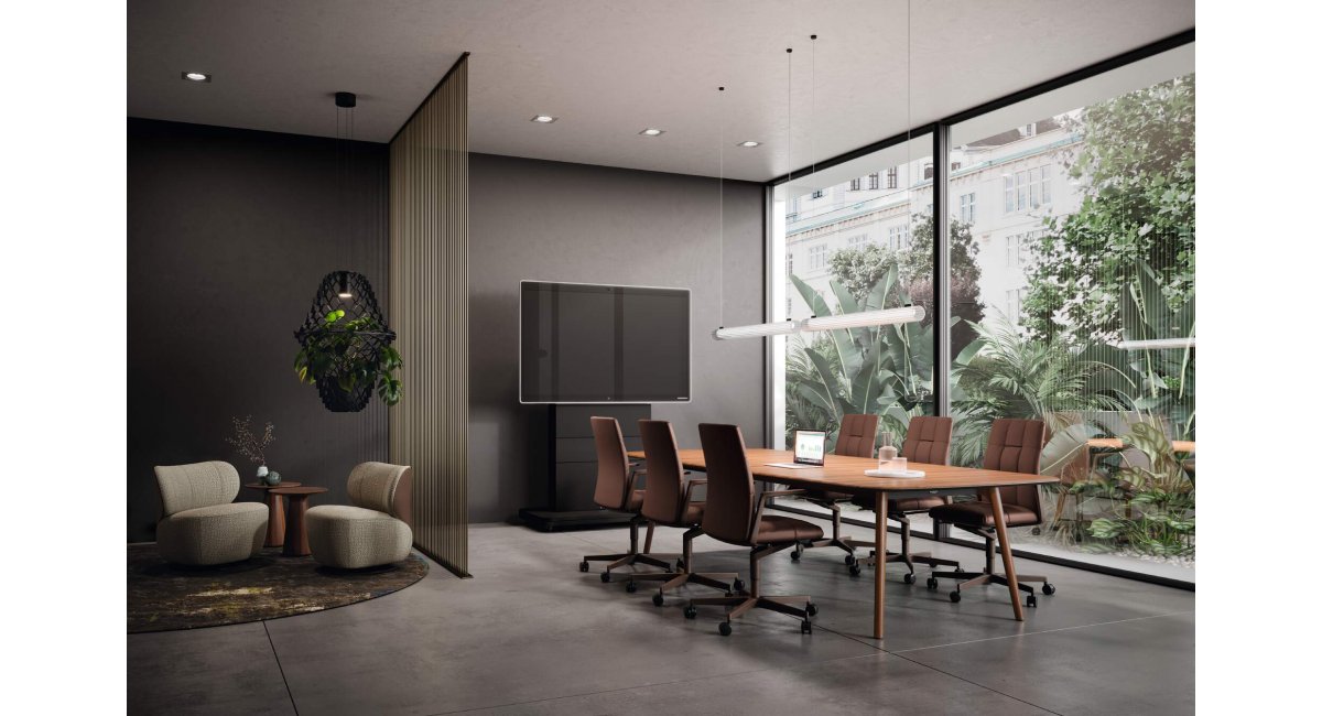 Media X Stele - soporte TV - Walter Knoll - MINIM - Lifestyle sala de reuniones