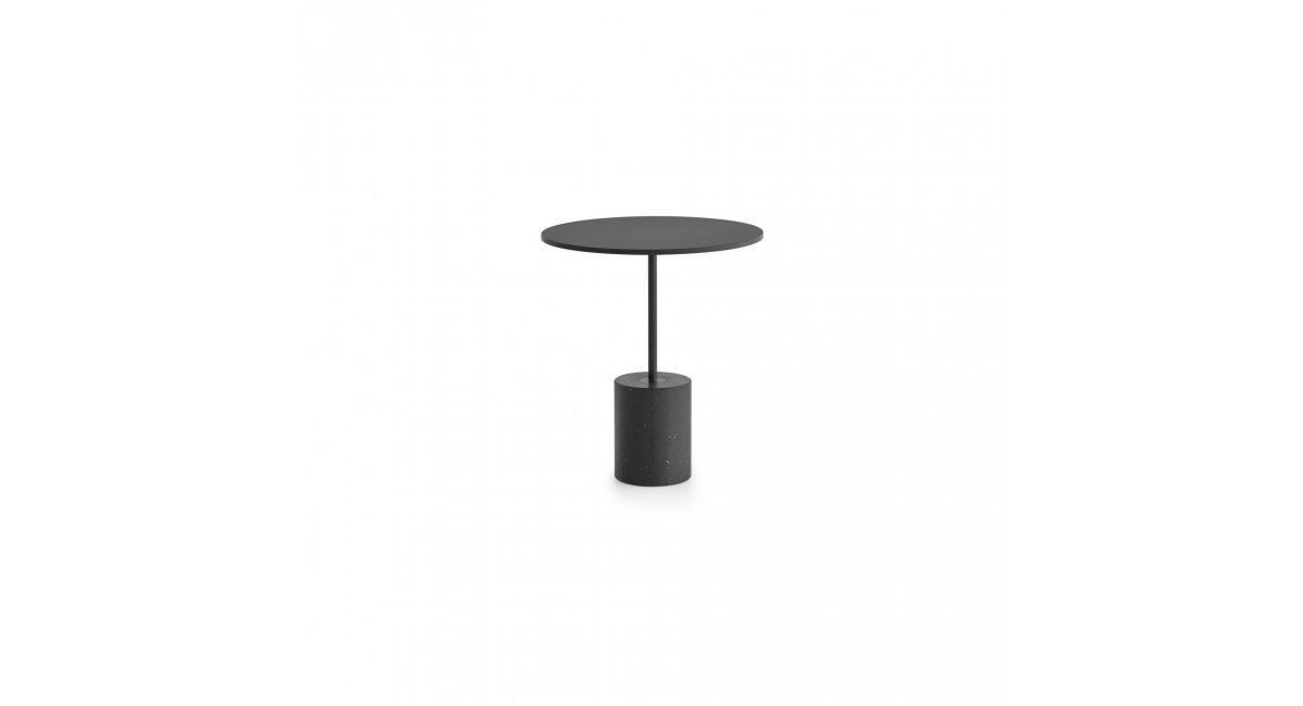 Mesa La Palma_ base de mármol_ base de cemento_solumna aluminio_MINIM Showroom_Madrid_Barcelona_jey_T40-P40_color negro