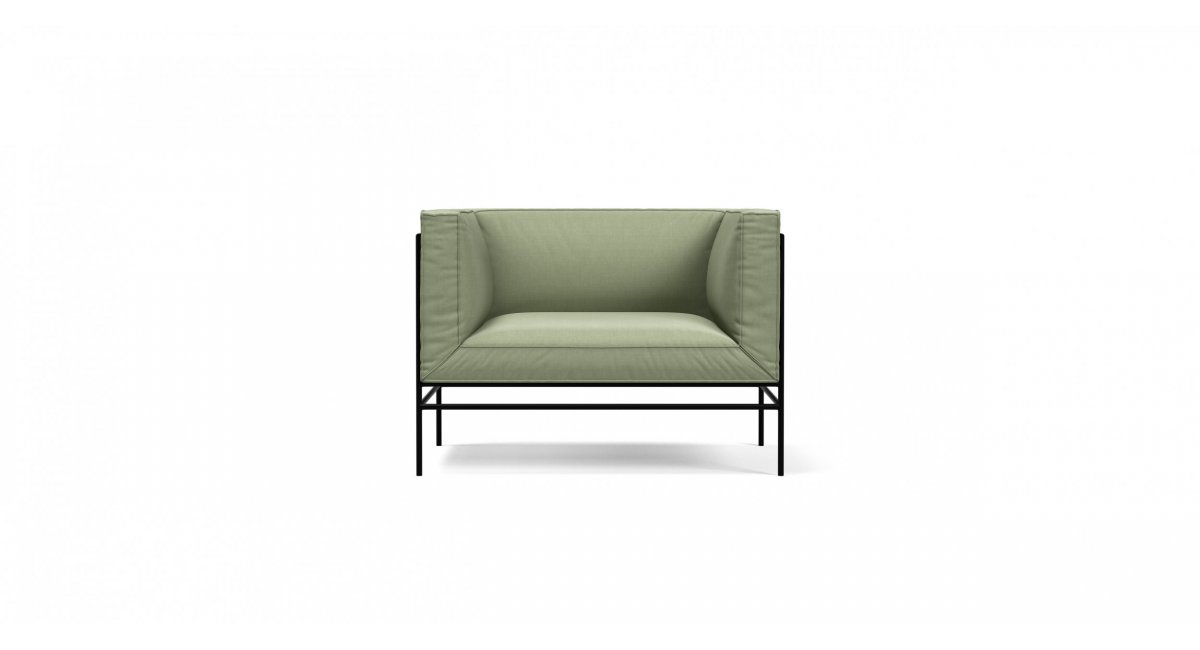 Middleweight _ armchair _ butaca _ estructura negra _ tapicería verde _ Karakter - MINIM