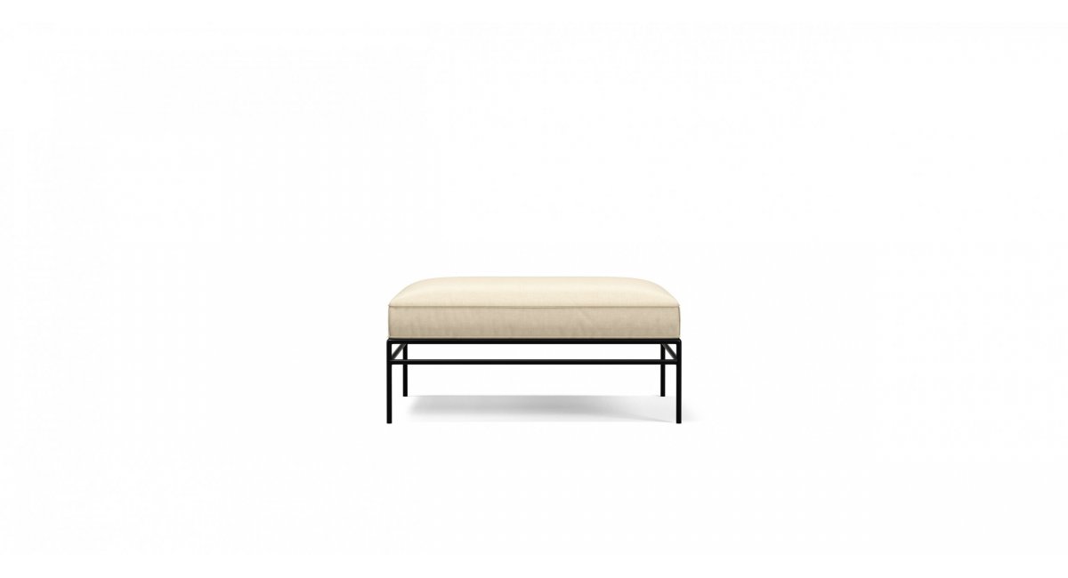 Middleweight_pouf_reposapies_estructura negra_tapicería beige_Karakter - MINIM