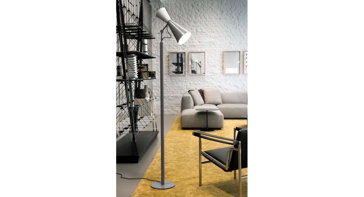 Nemo - Parliament - Le Corbussier - MINIM - lámpara de pie gris