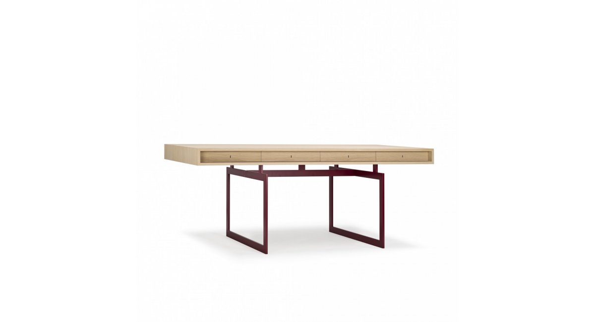 Office Desk _ estructura roja - mesa de escritorio - Karakter - MINIM - vista lateral