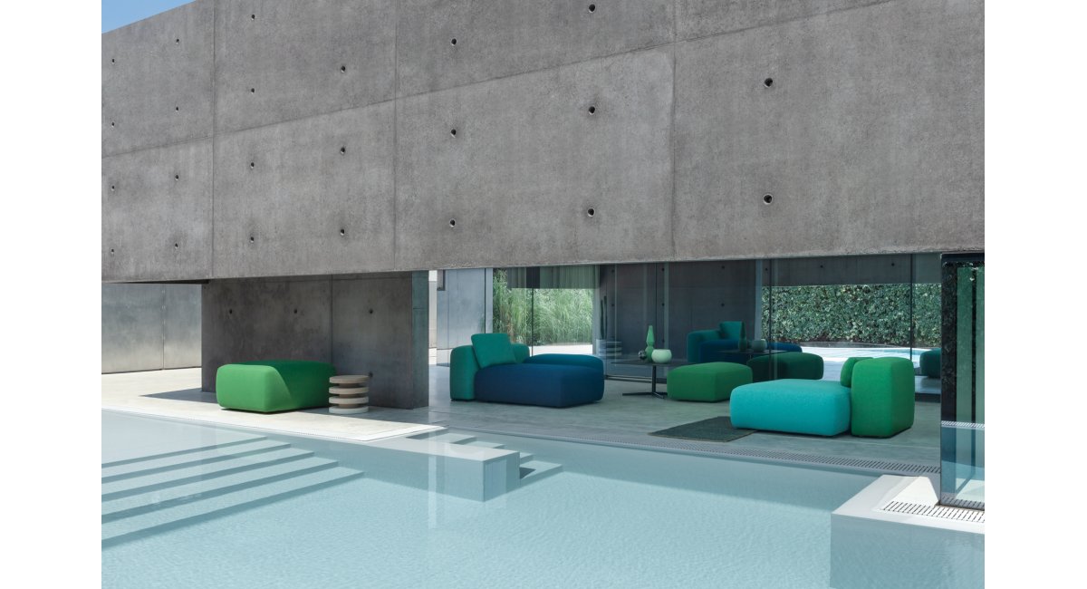 PLUS - pouf de exterior - La Palma - MINIM - lifestyle piscina